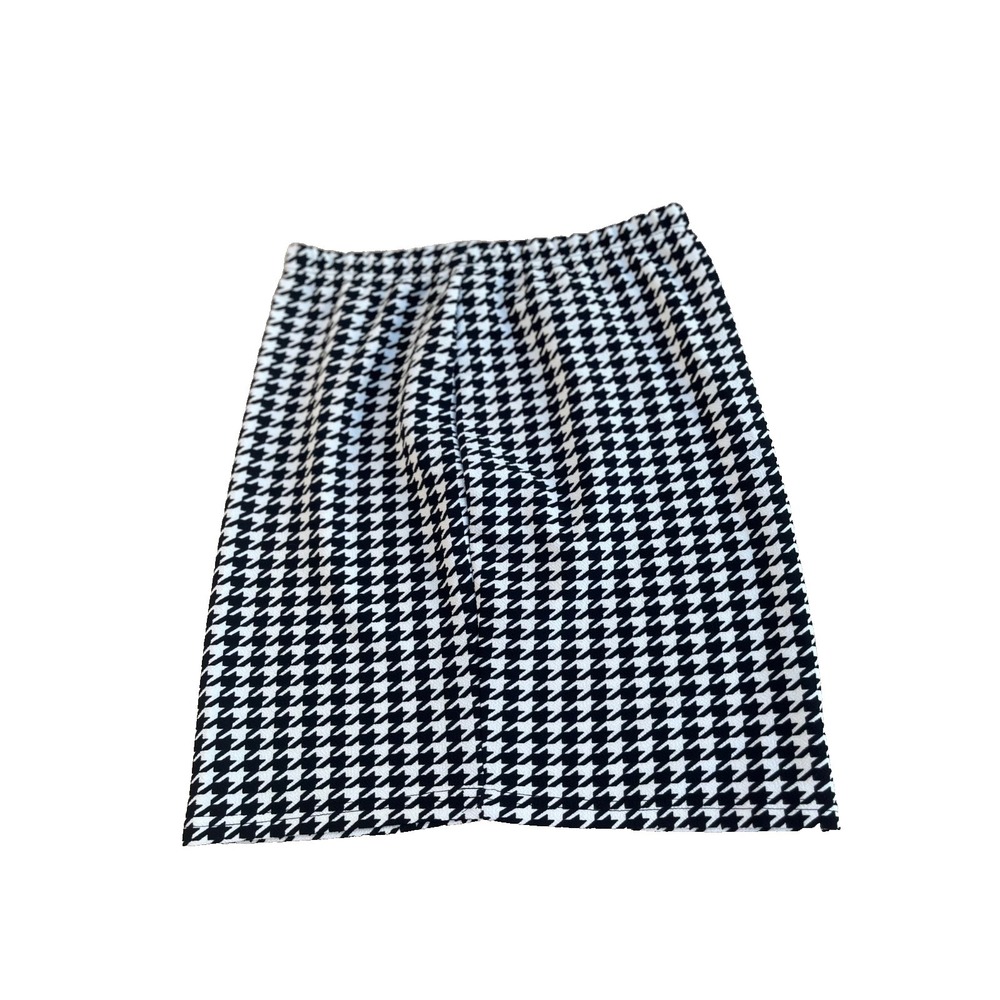 Womens Plaid‎ Mini Skirt Black & White Size Large